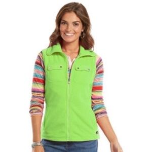 Chaps Sport Full-Zip Green Polar Fleece Vest  M